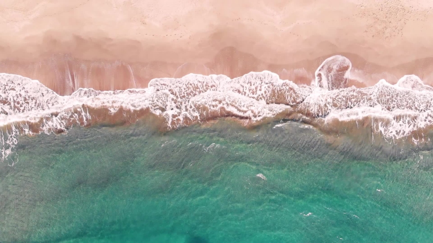 Aerial sea watching people on the beach and wave foams view of the patara beach | Shutterstock HD Video #1035196952