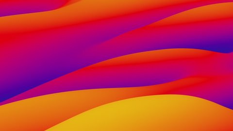 Looped animation. Abstract colorful wavy background in bright blue, orange and red colors. Modern colorful wallpaper. 3d rendering. Stock-video