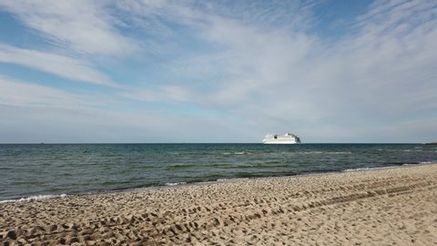 rostock / Germany - 05 17 2019: Aida Ship on balticsea in warnemünde