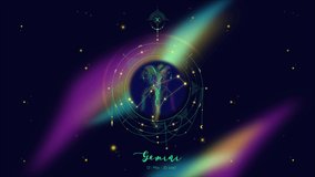 Gemini horoscope in the space for social media