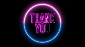 Neon text of "THANK YOU" inside neon, led swirling round - Powered by Shutterstock - Get 15% off with code: PIKWIZARD15