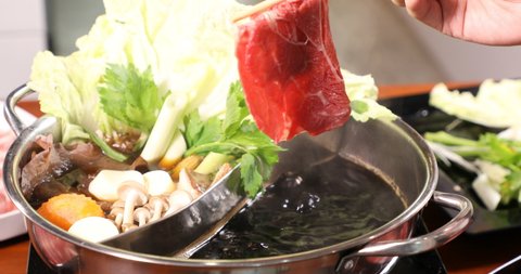 Japanese Food hot boiling, shabu shabu