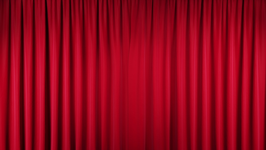 Red velvet theater curtains in motion. Opening and closing curtains with green chroma key. | Shutterstock HD Video #1035249854