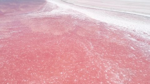 Exotic spa resort. Nature beauty. Pink salt lake water. : vidéo de stock