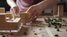 Man Made Structure Objects for New Life People. Project for the Presentation Created from Ecological Materials. Entrepreneur Create for the Exhibition a Sample of Calm Living Space. Close-up shot - Powered by Shutterstock - Get 15% off with code: PIKWIZARD15