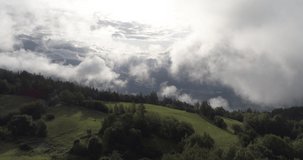 View from Montana village on Sierre, Finges and Rhone valley - Aerial 4K