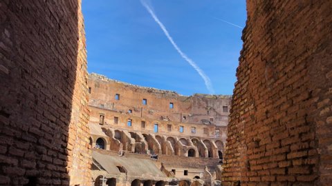 Rome , Lazio / Italy - 03 02 2019: Inside view of the Colosseum, Rome
