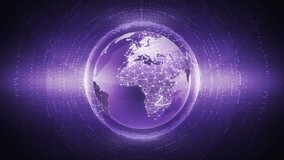 Purple Futuristic Globe Earth Digital Hologram Animation with Binary Code - Powered by Shutterstock - Get 15% off with code: PIKWIZARD15