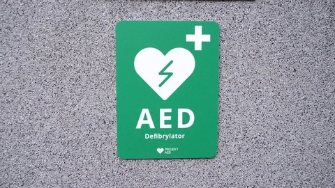 Aed Emergency Defibrillator Location Signs Stickers Stock Vector ...