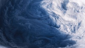 The Eye of a Hurricane as Seen from Above. Zoom Out. Elements of this Video furnished by NASA.