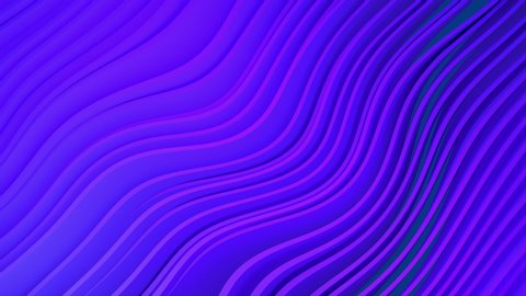 4k 3D animation of rows and rows of colorful purple and pink stripes rippling. Colorful wave gradient animation.. Future geometric patterns motion background. 3d rendering