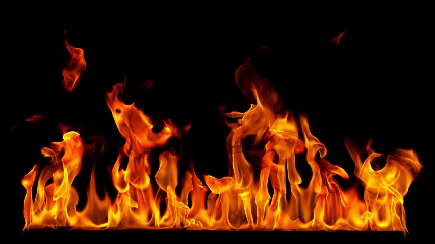 Fire Flames in 1000fps Super Slow Motion Isolated on Black Background. Royalty-Free Stock Footage #1035398102