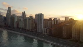 October aerial drone footage Chicago, Illinois