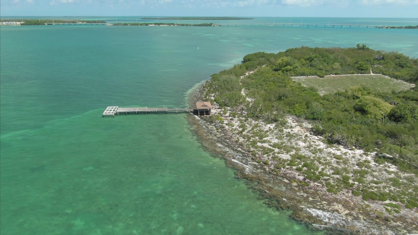 Aerial over Matecumbe Key in the Florida Keys near Key West, Florida, USA 