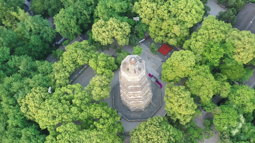 Aerial view of Huqiu park in Suzhou,China