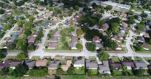 High quality 4K footage aerial view of residential house or real estate in North West Houston, Texas