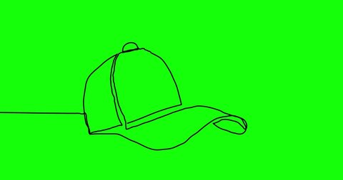 Baseball cap. Continuous line drawing style. Can be used for infographics, timeline, etc.