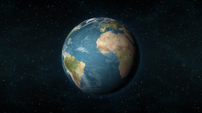Planet Earth, seen from space, zooming in and centering on the South American continent. Royalty-Free Stock Footage #1035444659