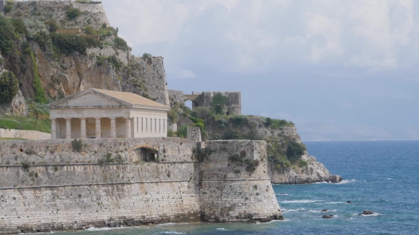 The Old Venetian Fortress In Corfu Town On The Greek Island Of Corfu