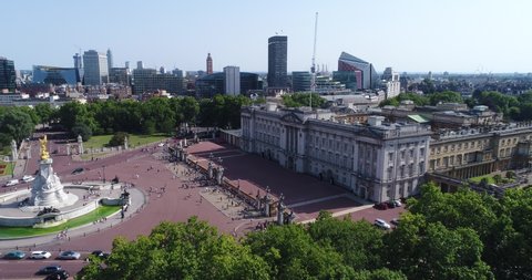 BUCKINGHAM PALACE AERIAL VIEW IN LONDON