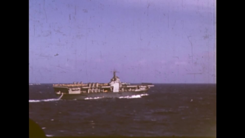 CIRCA 1943 - US Navy Rangers are seen at sea.