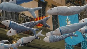 Recycle project of metal plastic bottles and cups, colored with different colors. Second life for plastic and metal garbage, eco festival decoration - Powered by Shutterstock - Get 15% off with code: PIKWIZARD15