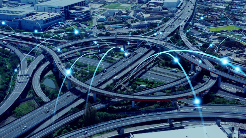 Modern transportation and communication network concept. | Shutterstock HD Video #1035491303