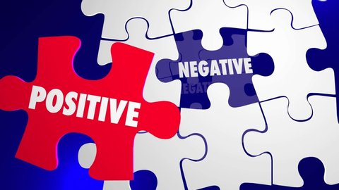 Positive Vs Negative Good Bad Outlook Attitude Puzzle 3d Animation