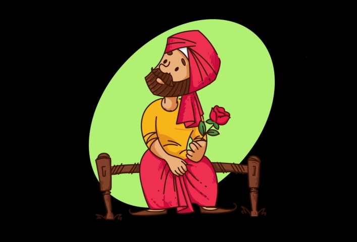 vector cartoon illustration punjabi sardar man Stock Footage Video (100