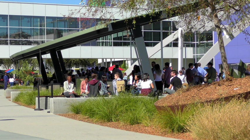 Unidentified People Googleplex Headquarters Complex Google Stock Footage Video 100 Royalty Free 1035514595 Shutterstock