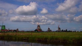 Zaanse Schans. Zaandijk. Amsterdam. Netherlands. Collection of well-preserved historic windmills and houses. Zaanse Schans is one of the popular tourist attractions of the Netherlands.