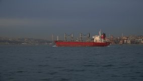 Red Ship is Passing By The Istanbul