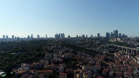 Aerial view of Istanbul City Landscape. 4k Drone footage in Turkey.