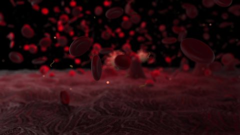 Virus outbreak causing illness and disease in body - 3D Animation Render