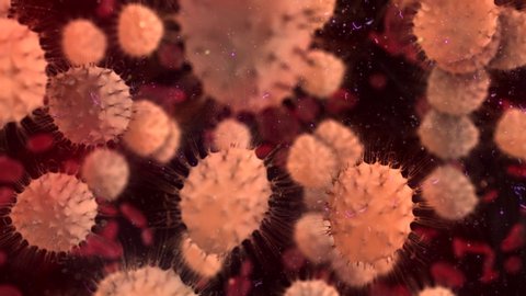 Cancer cell in human body causing tumors - 3D animation render