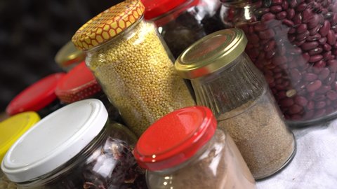 Shop in Bulk. Glass Cereal Jars. Food storage in pantry. Zero Waste Shopping
