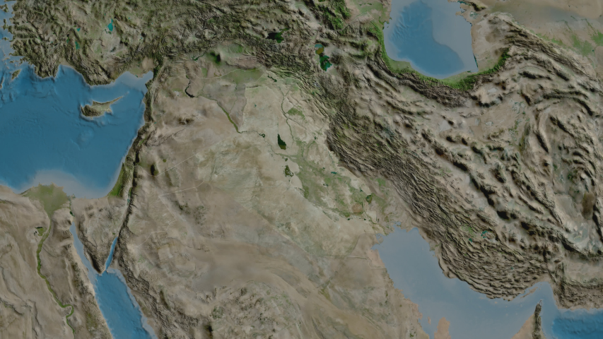 Dihok - province of Iraq with its capital zoomed on the satellite map of the globe