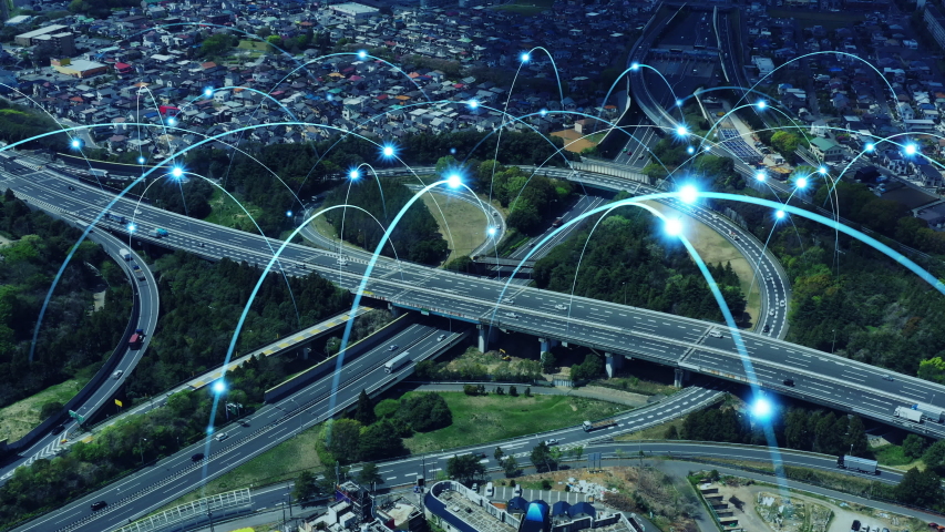 Modern transportation and communication network concept. | Shutterstock HD Video #1035642578