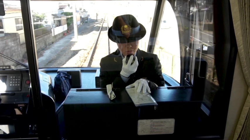67 Female train conductor Stock Video 
