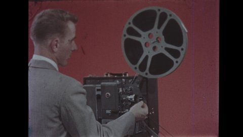 1950s 16mm Film Projector Kodak Stock Footage Video 100 Royalty Free 1035712055 Shutterstock