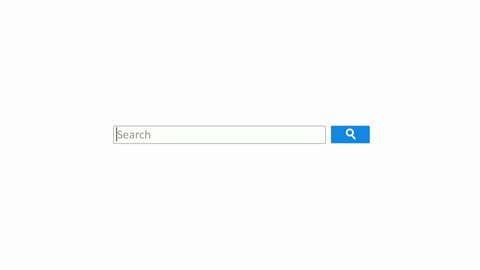 Flat search bar animation video. Internet searching engine line, entry field animated on white background. Bar for sites and searching information.