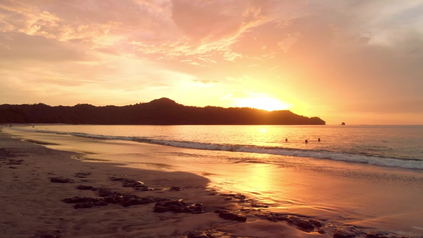 Beautiful sunset as seen from Conchal beach, Costa Rica. 