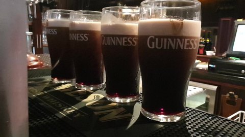 Dublin / Ireland - 06 03 2019: Pints Of Guinness