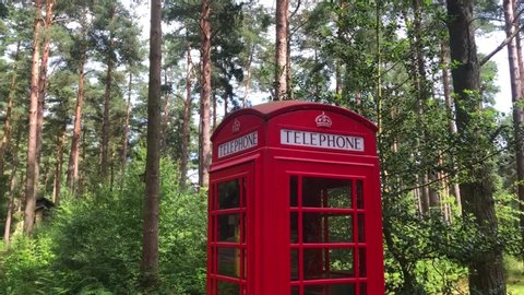 Walking up to a Traditional Red British Phone Box in the Middle of a Forest | Cumbria, Scotland | HD at 60 fps