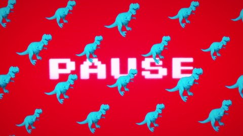 Animation design. Dinosaur pattern. 8 bit game retro effect