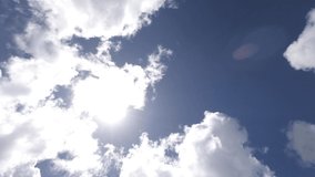 Time Lapse of Fluffy Cumulus Clouds Moving Over the Afternoon Sun in Florida in a Hot Summer Day in August