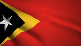 East Timor flag Motion video waving in wind. Flag Closeup 1080p HD footage