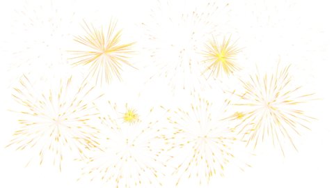 Fireworks isolated on white background. Celebration, holidays, party decoration.