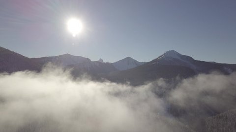 [D-LOG] 4K Snowy Mountain Over Clouds