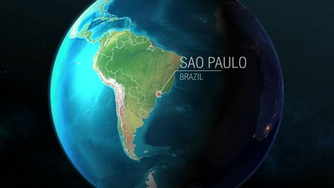 Brazil - Sao Paulo  - Zooming from space to earth